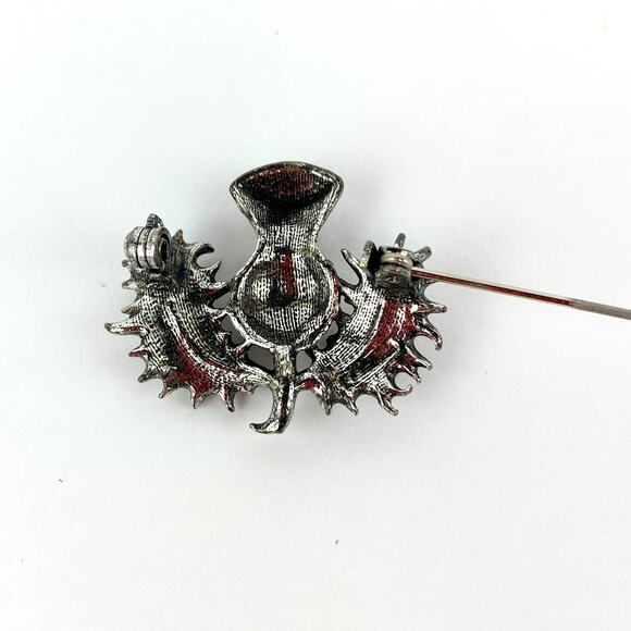 Scottish Thistle Brooch Pin Outlander Celtic Scotland Silver Tone - Picture 5 of 6